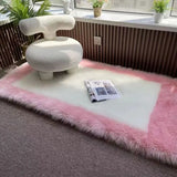 Yeknu New Round-Shaped Carpet Imitation Wool Thickened Bedroom Bedside Mat Fashion Bay Window Balcony Coffee Table Mat Room Decoration