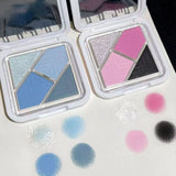 Yeknu Blue 4 Colors Eye Shadow Palette Matte Glitter Green Eyeshadow Pink Black Eye Shadow Pigments Shadow Professional Makeup Palette