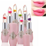 Yeknu 6 colors flower jelly transparent waterproof discoloration lipstick God lips temperature Discoloration  lasting lipstick