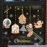 Yeknu Christmas Window Stickers Santa Claus Xmas Tree Cartoon Glass Decal Merry Christmas New Year Holiday Decorations for Home