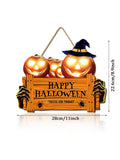 Yeknu Happy Halloween Wooden Sign, Pumpkin With Hat Wooden Sign, Suitable For Home, Wall, Room,Cafe, Shop, Party, Holiday Decoration