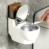 Yeknu Creative Ashtray Toilet Shaped with Lid Bathroom Wall Mounted Detachable Ashtray Anti Drop Thick Desktop Ashtray Storage Box ﻿