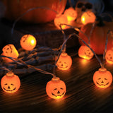 Yeknu 1.5m 10Led Halloween Light String Pumpkin Skull Eye Balls Ghost Festival Party Lantern Trick Or Treat Happy Halloween Day Decor