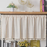 Yeknu 1pc Coffee Pure Color Curtain Valance，Japanese Boho Style Short Curtain for the Room,Window and Door Decor，Rod Pocket