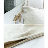 Yeknu Cotton Linen Cushion Cover French Style Pillow Case Tassels Square Back Pad Pillowcase Decorations Home Living Room 45x45cm