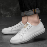 Yeknu Men Casual Shoes genuine leather fashion Spring Autumn Trend Sneakers outdoor Leisure Flat Shoes men oxfords white shoes for men