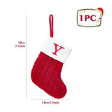 Yeknu Christmas Socks Knitting Snowflake Letter Stocking Christmas Decoration For Home 2024 Xmas Tree Ornament Gift Navidad Natal 2024