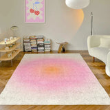 Yeknu Pink Gradient Living Room Oversized Carpets Cute Girl Bedroom Carpet Minimalist Design Rugs Comfortable Soft Plush Rug Alfombra