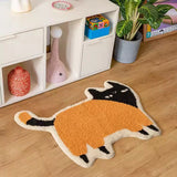 Yeknu Kawaii Tufting Cat Bathroom Mat Soft Cartoon Kids Room Pad Living Area Carpet Anti-slip Hallway Rug Home Nursery Decor 53x70cm