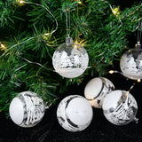 Yeknu 6pcs 6cm Transparent Snow Christmas Balls Pendants for Christmas Tree Decoration Clear Baubles Hanging Ornaments Xmas Navidad