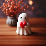 Yeknu Halloween Middle Finger Ghost Decoration Cute Ghost Statue For Home Fireplace Decor Smooth Body Enhance Festive Atmosphere