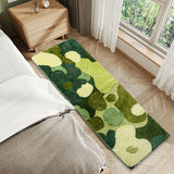 Yeknu Long Tufting Moss Rug Fluffy Bedside Living Room Carpet Function Bedroom Floor Green Mat Anti Slip Foot Pad Aesthetic Home Decor