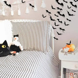 Yeknu 12-120pcs Halloween Decoration 3D Black PVC Bat Halloween Party DIY Decor Wall Sticker Bar Room Halloween Party Scary Decos