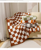 Yeknu Textile City Ins Nordic Sofa Blanket Checkerboard Plaid Velvet Throw Blanket Home Sofa Cover Knitted Blanket 150x200cm