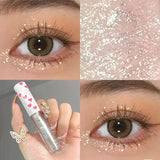 Yeknu 6 Colors Glitter Liquid Eyeshadow Waterproof Pearlescent Shiny Eye Shadow Highlighter Sequins Lying Silkworm Makeup Beauty Tool