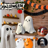 Yeknu Halloween Middle Finger Ghost Decoration Cute Ghost Statue For Home Fireplace Decor Smooth Body Enhance Festive Atmosphere