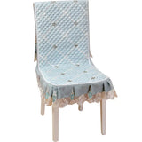Yeknu Jacquard Pattern Dining Chair Cover Antiskid Exquisite Edging Lace Seat Cushion Decorative Integrated Household Use 4 Seasons