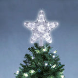 Yeknu LED Light Up Christmas Tree Star Topper Xmas Tree Ornaments Lamp 2025 New Year Decorations For Home Navidad Natal Noel