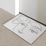 Yeknu Nordic PVC Matisse Painting Doormat Cuttable Portrait House Entrance Welcome Mat Rug Carpet Tidy Pad Outdoor Home Room Decor