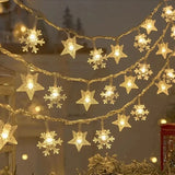 Yeknu Star Snowflake Christmas LED USB Battery 220V String Fairy Lights Garland For Tree New Year Decorations 1.5M-30M Noel Navidad