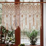 Yeknu Handwoven Macrame Curtains Tapestry Hanging Window Curtain Tassel Tapestry Bedroom Wall Haings Art Boho Decor Door Curtain