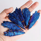 Yeknu peacock blue tail flame plume black tourmaline crystal cluster-original stone, handicraft electroplating mineral specimen