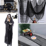 Yeknu Horror Halloween Party Decoration Haunted Houses Doorway Outdoors Decorations Black Creepy Cloth Scary Gauze Gothic Props