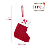 Yeknu Christmas Socks Knitting Snowflake Letter Stocking Christmas Decoration For Home 2024 Xmas Tree Ornament Gift Navidad Natal 2024