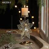 Yeknu Christmas Golden Wrought Iron Candlestick Star Elk Christmas Tree Candle Holder Merry Christmas New Year Table Decoration