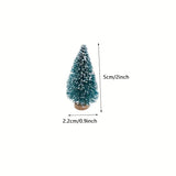 Yeknu 24pcs, Mini Christmas Sisal Snow Frost Tree with Wooden Bottling Brush - Perfect Desktop Tree for Christmas Party and Home Decor