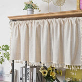 Yeknu Nordic Style Short Curtains for kitchen Solid Cotton Linen Curtain Wine Cabinet Door Window Small Curtains Wardrobe Curtain