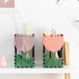 Yeknu Nordic Wood Tulip Pensil Holder Brush Storage Small Stuff Organizer Pen Organization Support Home Office Studio Table Decor