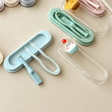 Yeknu 1PCS Cute Anime Travel Contact Lenses Tweezers Suction Stick Plastic Mini Contact Lens Case Portable Lens Box