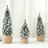 Yeknu Mini Christmas Tree Artificial Small Snow Pine Xmas Tree Decorations New Year Party Ornaments Gifts Home Table Decor