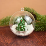 Yeknu 4-10CM Christmas Transparent Ball Plastic Fillable Bauble Xmas Tree Hanging Ornaments Decoration for Home Wedding Party Gift Box