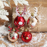 Yeknu 2pcs Elk Christmas Balls Ornaments Xmas Tree Hanging Bauble Pendant  Christmas Decorations for Home New Year Party Navidad