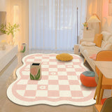 Yeknu Carpet for Living Room Cute Plaid Home Decoration Large Area IG Coffee Tables Bedroom Plush Mat Cloakroom Fluffy Rug