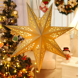 Yeknu Hollow Star Hanging Pendants Ramadan Decoration 2024 for Home Navidad Natal Noel Gifts Christmas Ornaments New Year 2025