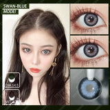 Yeknu SWAN Series1 Pair Colored Contact for Eye Lenses Natural Look Lenses for Dark Eye Blue Contact Lenses Brown Green Eye