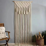 Yeknu Handamde Macrame Curtain Tapestry Woven  Bohemia Tassel Pendant Window Door Curtain Tapestry Bedsize Wall Hangig Tapetry