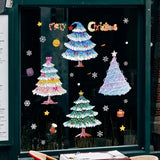 Yeknu Christmas Window Stickers Santa Claus Xmas Tree Cartoon Glass Decal Merry Christmas New Year Holiday Decorations for Home