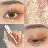 Yeknu 6 Colors Glitter Liquid Eyeshadow Waterproof Pearlescent Shiny Eye Shadow Highlighter Sequins Lying Silkworm Makeup Beauty Tool