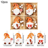 Yeknu Christmas Wooden Pendants Gingerbread Man Gnomes Xmas Tree Hanging Oranment Noel Navidad Decorations for Home New Year Gift