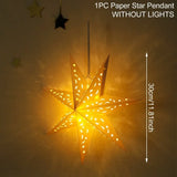 Yeknu Hollow Star Hanging Pendants Ramadan Decoration 2024 for Home Navidad Natal Noel Gifts Christmas Ornaments New Year 2025