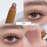 Yeknu Double Ended Silky Matte Eye Shadow Stick Rose Brown Glitter Nude Eyeshadow Pen With Eye Shadow Halo Dye Brush 2 in 1