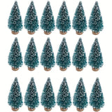 Yeknu 24pcs, Mini Christmas Sisal Snow Frost Tree with Wooden Bottling Brush - Perfect Desktop Tree for Christmas Party and Home Decor