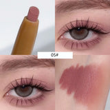 Yeknu Double Ended Silky Matte Eye Shadow Stick Rose Brown Glitter Nude Eyeshadow Pen With Eye Shadow Halo Dye Brush 2 in 1