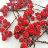 Yeknu (10pcs/pack) 4 * 7cm Christmas Berry Flower Bundle Crystal Berry Imitation Fruit Xmas Tree Decoration Wedding Decoration Wreath