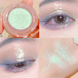 Yeknu Monochrome Eyeshadow Palette Diamond Glitter Discoloration Eyeshadow Highlighter Sequins Waterproof Lasting Eyes Makeup Pigments