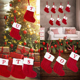 Yeknu Christmas Socks Knitting Snowflake Letter Stocking Christmas Decoration For Home 2024 Xmas Tree Ornament Gift Navidad Natal 2024